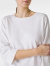 Cotton crew neck three-quarter sleeve sweater