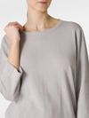 Cotton crew neck three-quarter sleeve sweater