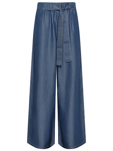 Lyocell twill trousers with belt