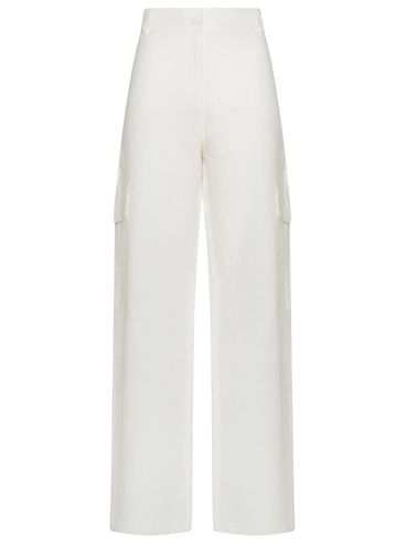 Ocarina cargo trousers in linen and satin