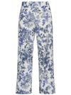 Condor trousers in viscose and linen with floral print