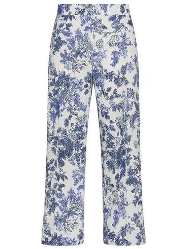 Condor trousers in viscose and linen with floral print