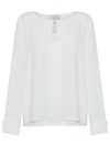 Blusa in cady leggero girocollo