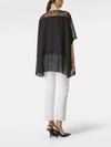 Georgette lightweight poncho with lace