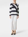 Angio viscose sweater with stripe print