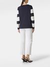 Angio viscose sweater with stripe print