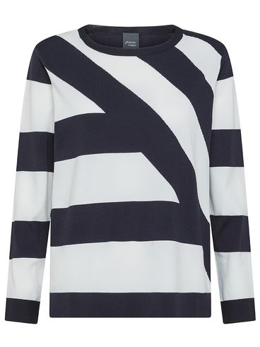 Angio viscose sweater with stripe print