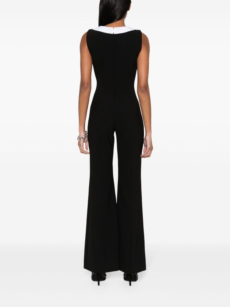 Long jumpsuit with contrasting question mark print