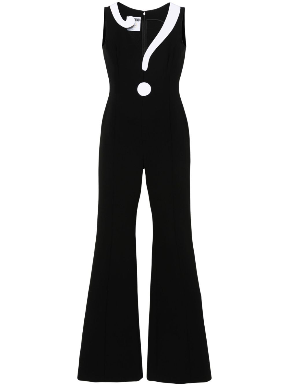 Long jumpsuit with contrasting question mark print