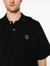 Cotton polo shirt with embroidered fox