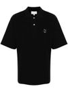 Cotton polo shirt with embroidered fox