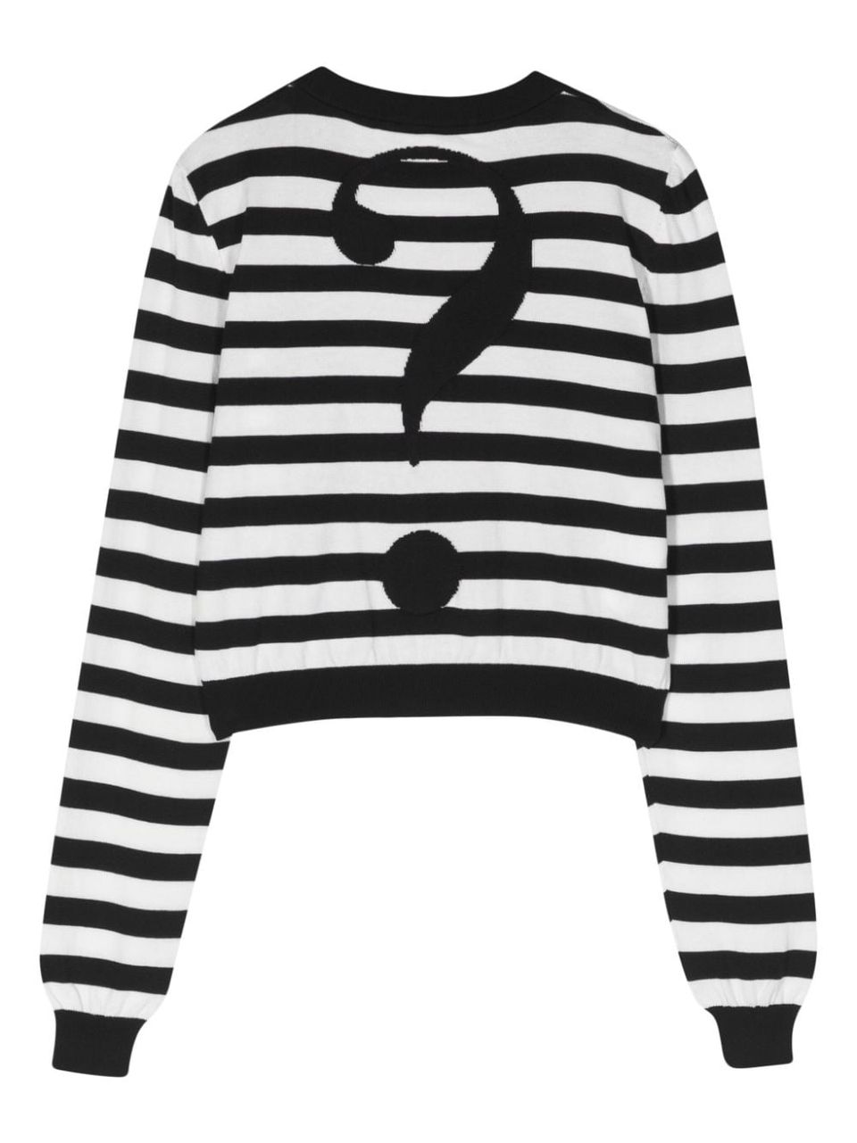 Cardigan in cotton with striped pattern and question mark detail