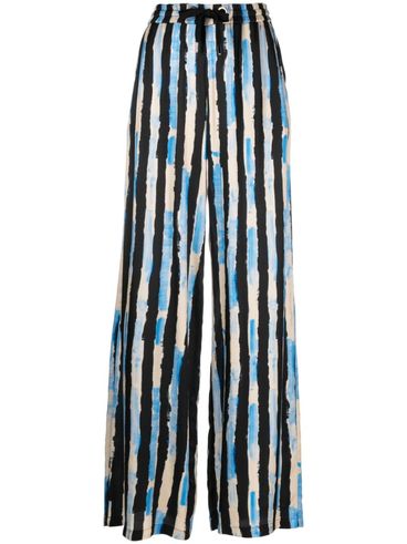 Poirot trousers in viscose with painterly stripe