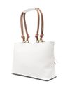 Synthetic leather tote bag with tassel