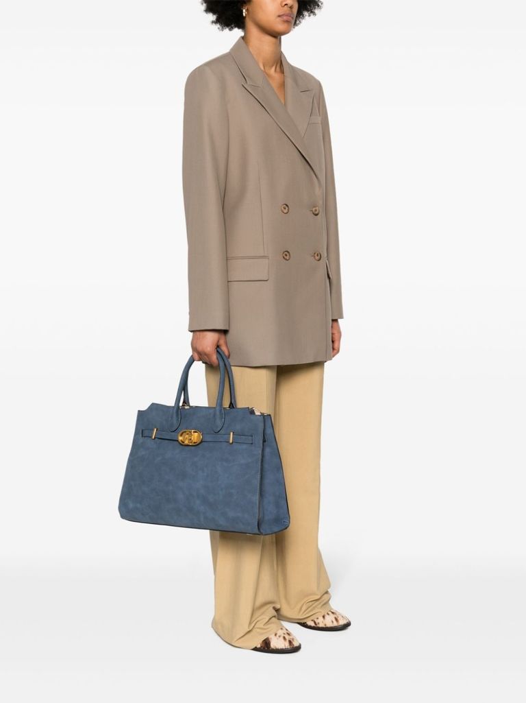 Taupe Tote bag in genuine leather | Cinzia Rocca