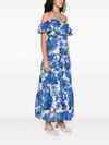 Cotton midi dress with floral print