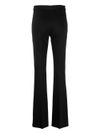 Flared viscose trousers with crease