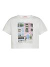 T-shirt in cotone con stampa e taglio corto