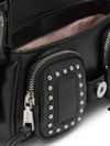 Synthetic leather studded crossbody bag