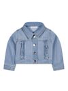 Denim jacket with frill