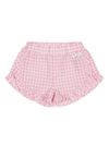 Cotton checkered shorts with frill