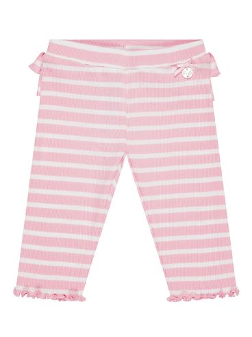 Cotton trousers with neon stripes pattern