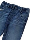 Jeans skinny in cotone con coulisse in vita
