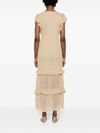 Midi dress with lurex openwork effect