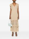 Midi dress with lurex openwork effect