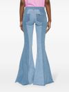Flared Stretch Cotton Patchwork Design Jeans