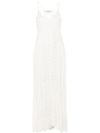 Long viscose dress with semi-transparent sequins