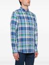Linen shirt with checkered pattern