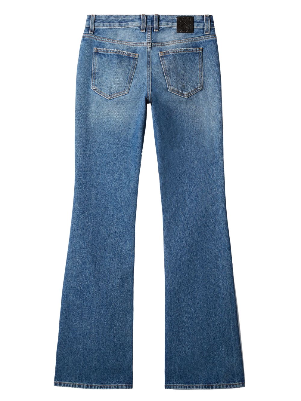 Flared cotton jeans with mid-rise waist