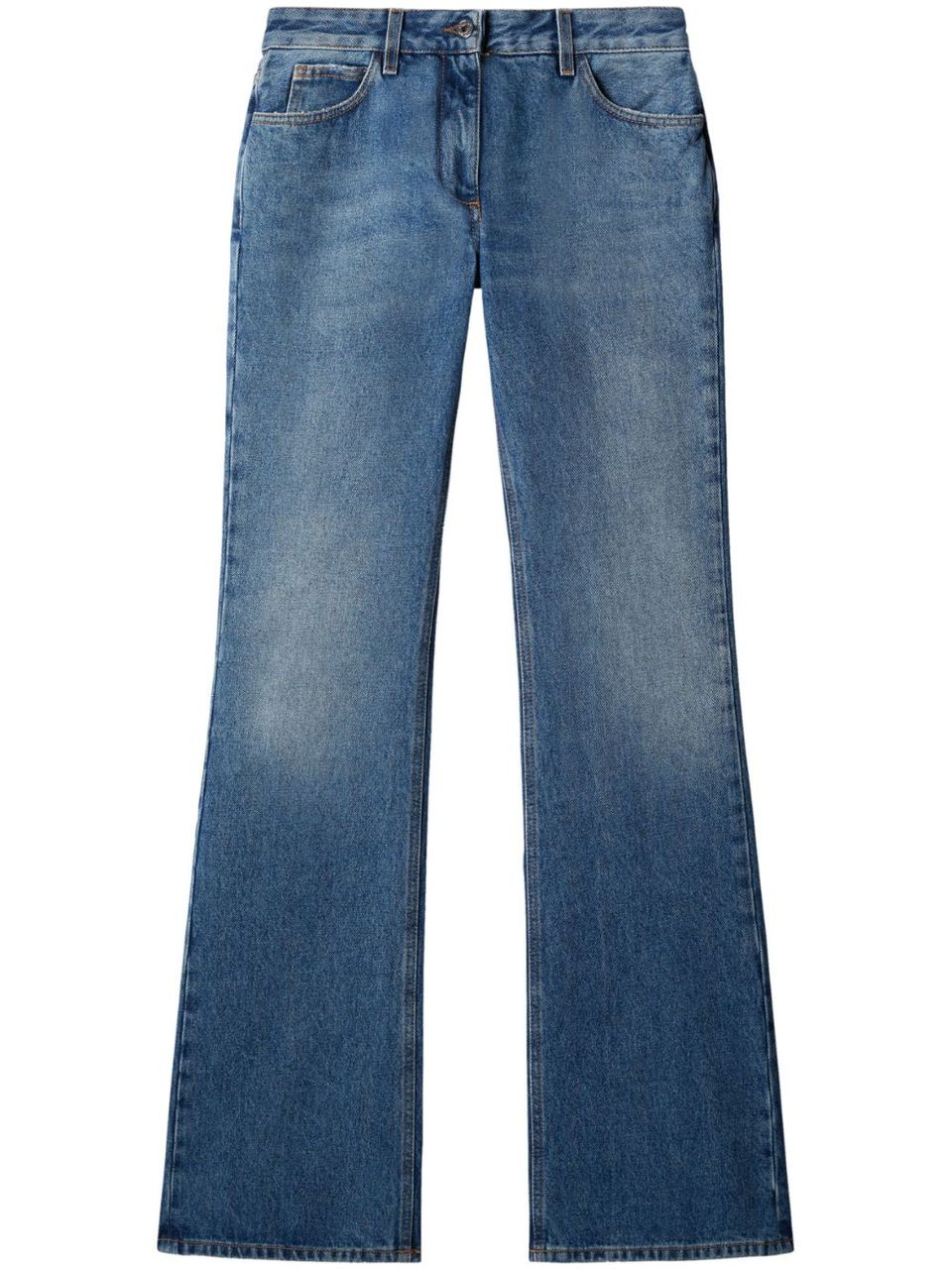 Jeans svasati in cotone a vita media
