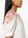 Linen blouse with floral print