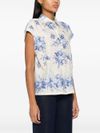 Linen and cotton shirt with floral print
