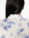 Linen and cotton shirt with floral print