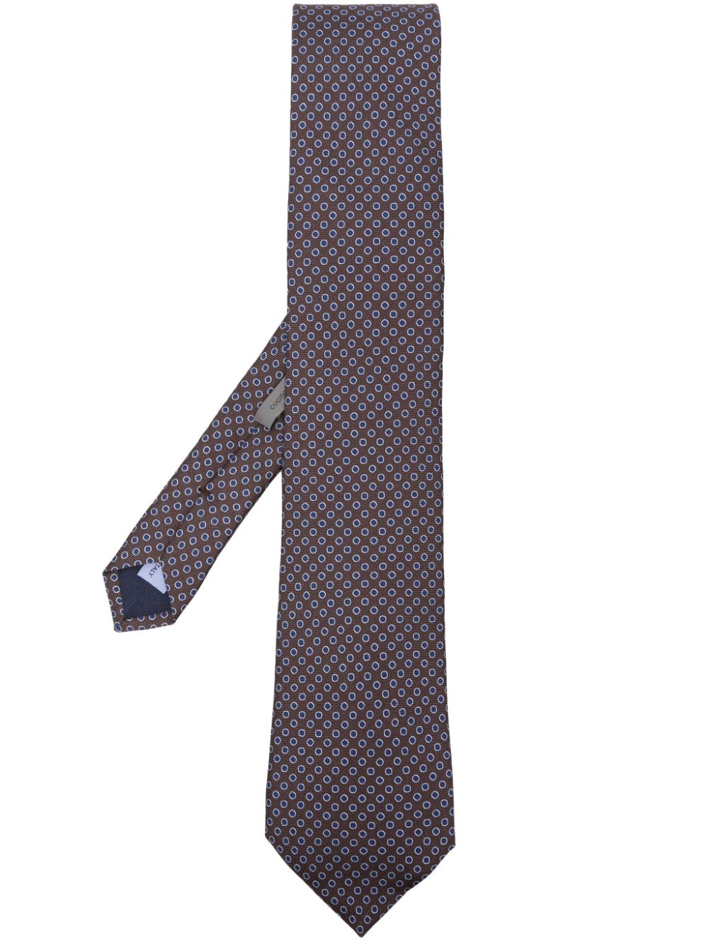 Silk tie with polka dot pattern