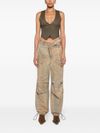 High-waisted cotton joggers with cut-out