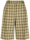 Cotton check-patterned shorts