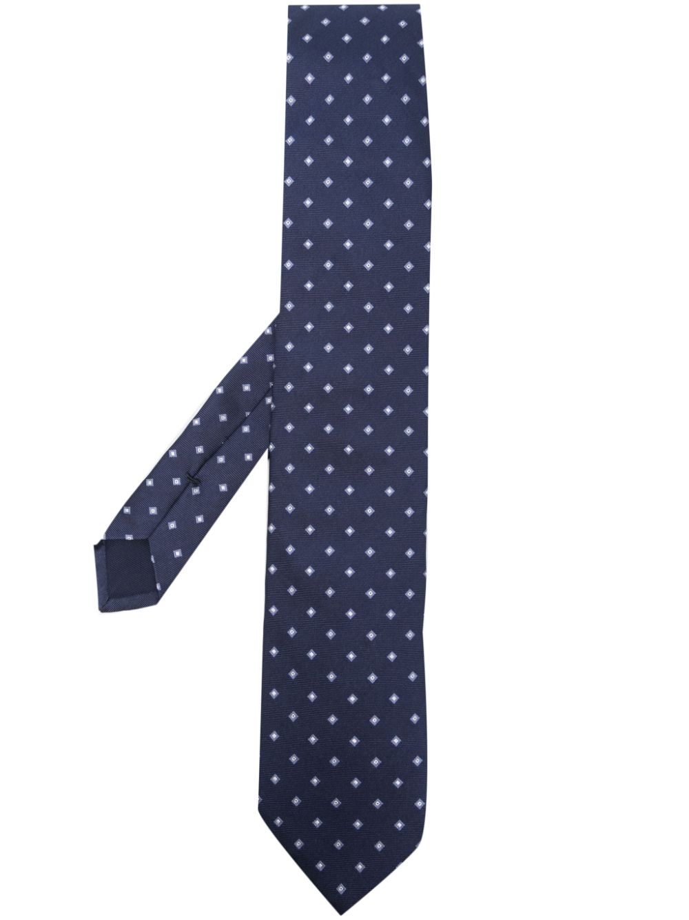Silk tie with geometric pattern