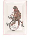 Ceramic monkey-print tray