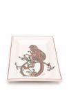 Ceramic monkey-print tray