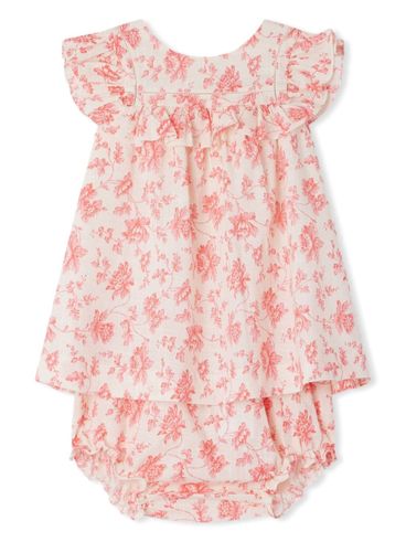 Cotton dress with flower print with panties
