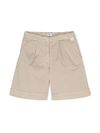 Stretch cotton shorts with elastic waistband