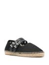 Cotton Espadrilles with Embossed Logo and Double Front Strap