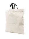 Cotton and Linen Tote Bag with Logo Print