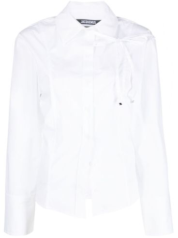 La Chemise Ruban white cotton shirt with front knot closure