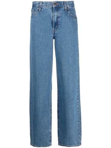 Mid-Rise Baggy Dad Straight Jeans in Cotton