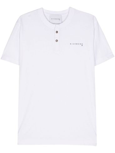 T-shirt Caph in cotone con bottoni e logo